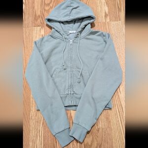 Brandy Melville Sage Green Zip-up Hoodie